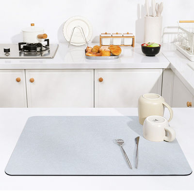 16'' x 24'' Blue Kitchen Mat Magical Absorbent Dish Draining Mat for Table Decoration