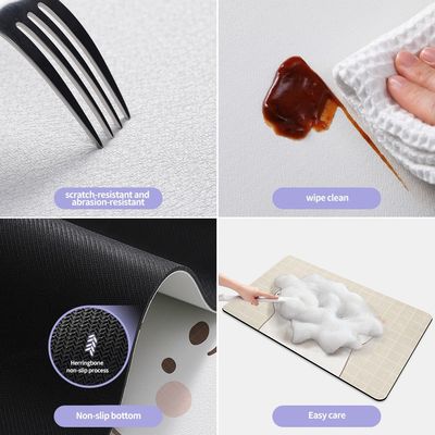Custom Cartoon Animal Kitchen Waterproof Anti-oil Mat for Scrubbing and Fatigue Relief