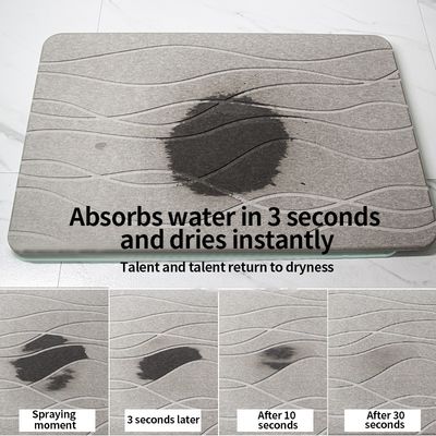 Design Anti Slip Diatom Bath Stone Mat for Bathroom Grey/Custom Design Style CLASSIC