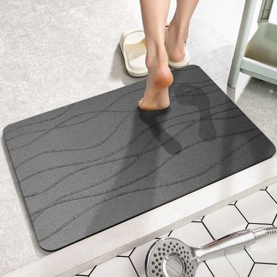 Design Anti Slip Diatom Bath Stone Mat for Bathroom Grey/Custom Design Style CLASSIC
