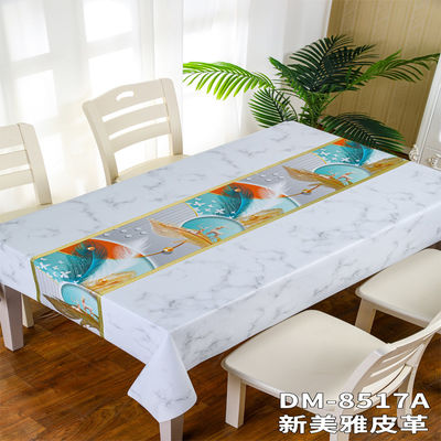 Christmas PVC Tablecloth Protector Rectangle Waterproof Oil-Proof Plastic Table Cover
