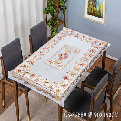 Custom Logo Accepted 80*120cm Direct Plastic PVC Floral Tablecover for Dining Table