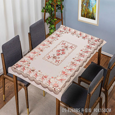 Custom Logo Accepted 80*120cm Direct Plastic PVC Floral Tablecover for Dining Table