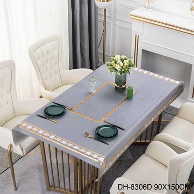 Rectangle Floral Table Cover Set Washable PVC Cloth Roll for Banquet and Dining Tables