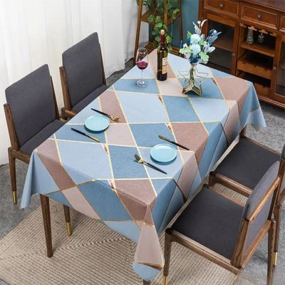 Oil Proof Rectangle Floral Tablecloth PVC Restaurant Tablecloth Roll and Customizable