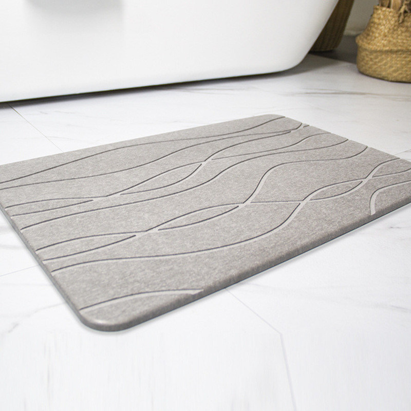 Design Anti Slip Diatom Bath Stone Mat for Bathroom Grey/Custom Design Style CLASSIC